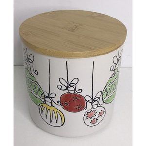 Canister 4" Spectrum Designz Christmas RETRO ORNAMENTS Ceramic- NEW